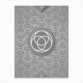 Geometric Glyph with Hex Array Pattern in Gray n.0050 Canvas Print