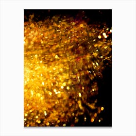 Golden Sparkles On Black Background Canvas Print