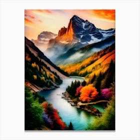 Mountain Landscape Painting 11 Canvas Print