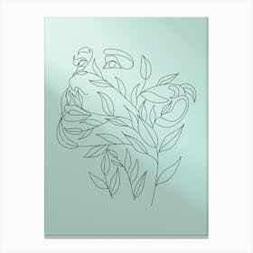 Line Drawing Of A Bird Canvas Print