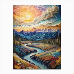 Sunset Over The Mountains Canvas Print