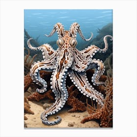 Mimic Octopus Illustration 10 Canvas Print