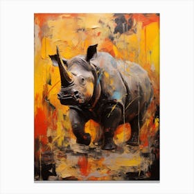 Rhinoceros Abstract Expressionism 3 Canvas Print