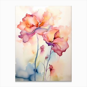 Watercolor Flowers 50 Canvas Print