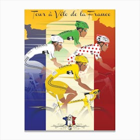 Tour De France Cycling Jerseys Canvas Print