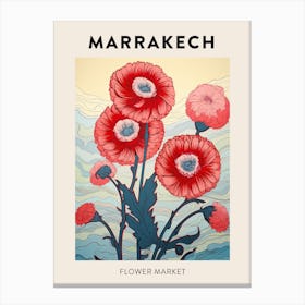 Marrakech Morocco Botanical Flower Market Poster Canvas Print