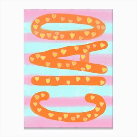 Ciao Pastell Typografie, große Buchstaben Orange Pink Gelb, Italien Sommer, Trend Artprint Canvas Print