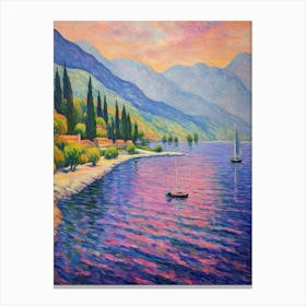 Lake Chelan Washington Pointillism 2 Canvas Print