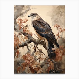 Dark And Moody Botanical Osprey 3 Canvas Print