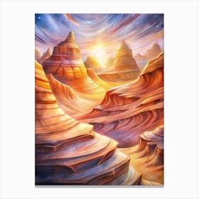 A Glowing Depiction Of The Wave Sandstone Formatio (1) Canvas Print