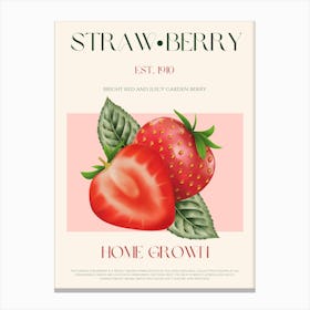 Strawberry Fruit Mid Century Canvas Print