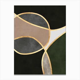 Organic shapes and golden lines 1 Canvas Print