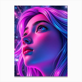 Vivid Neon Girl Canvas Print