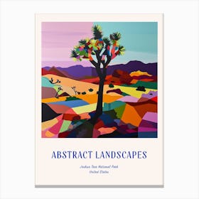 Colourful Abstract Joshua Tree National Park Usa 6 Poster Blue Canvas Print