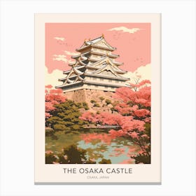 The Osaka Castle Japan Travel Poster Canvas Print