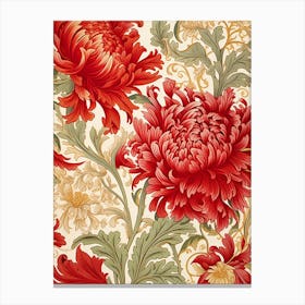 Red Chrysanthemums Canvas Print