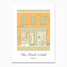 Rome The Book Nook Pastel Colours 3 Poster Canvas Print