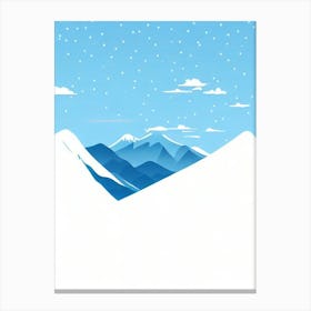 Nozawa Onsen, Japan Minimal Skiing Poster Canvas Print