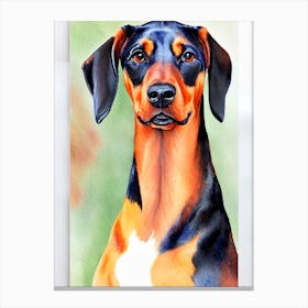 Doberman Pinscher 3 Watercolour dog Canvas Print