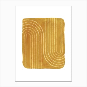 Mustard Wavy Lines Canvas Print