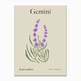 Gemini Lavender Canvas Print