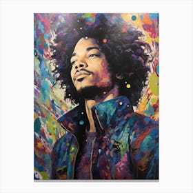 Jimi Hendrix Abstract Portrait 11 Canvas Print