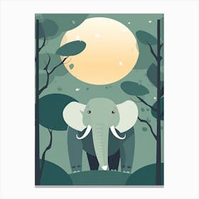 Elephant Jungle Cartoon Illustration 3 Canvas Print