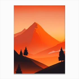 Misty Mountains Vertical Composition In Orange Tone 308 Canvas Print