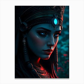 Cleopatra In Light Reflection - Diverse Art Illustration 38 Canvas Print