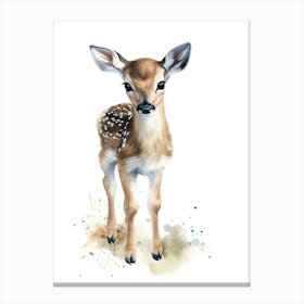 Fawn Watercolour Nursery 4 Canvas Print