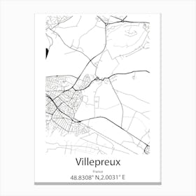 Villepreux,France Minimalist Map Canvas Print