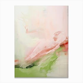 Pink And Green Abstract Raw Painting 0 Canvas Print