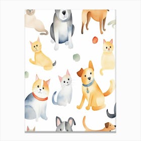 Cat And Dog Canvas Print