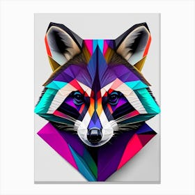 Cozumel Raccoon Modern Geometric 2 Canvas Print
