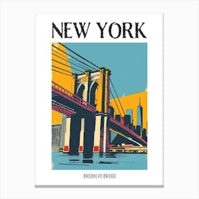 Brooklyn Bridge New York Colourful Silkscreen Illustration 1 Poster Canvas Print