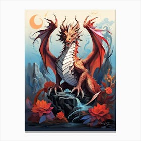 Dragon On A Rock Canvas Print