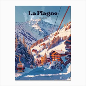 La Plagne France Winter Digital Travel Art Canvas Print