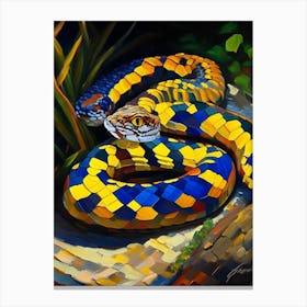 Banded Krait 1 Snake Painting Canvas Print