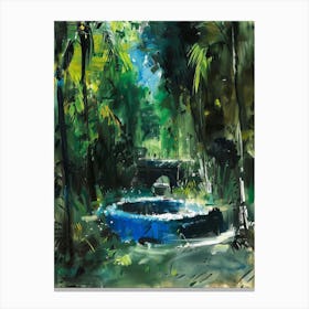 Fountain In The Park Canvas Print