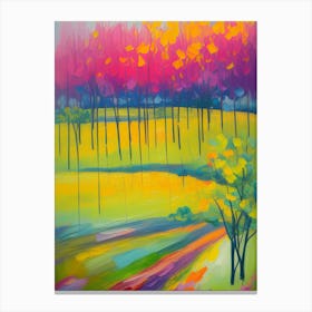 Trees In A Field Canvas Print