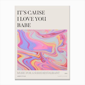 Harry Styles Retro Swirl Lyric Poster 8 Canvas Print