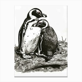African Penguin Snuggling With Their Mate 1 Canvas Print