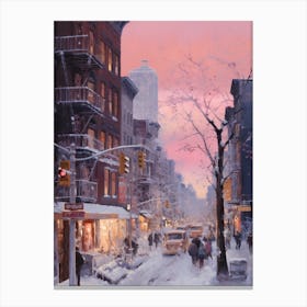 Dreamy Winter Painting New York City Usa 4 Canvas Print