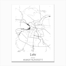 Lviv,Ukraine Minimalist Map Canvas Print