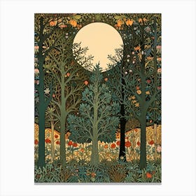 William Morris Moonlight In The Forest 25 Canvas Print