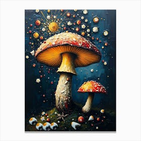 Mushrooms In The Sky Canvas Print