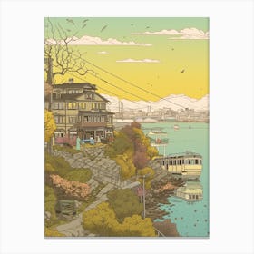 Yokohama Japan Travel Illustration 2 Canvas Print