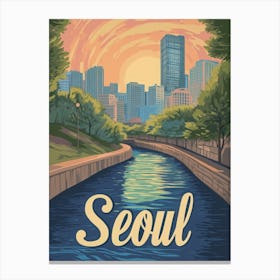 Aihrgdesign A Mid Century Modern Travel Poster For Seoul Show 2f4a8baa 9771 4d45 9cd4 Ac7147572eda 1 Canvas Print