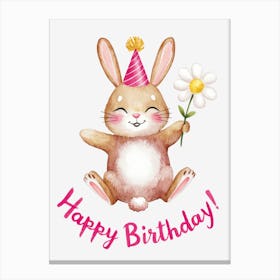 Happy Birthday Bunny.22 Canvas Print