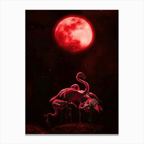 Red Flamingos Canvas Print